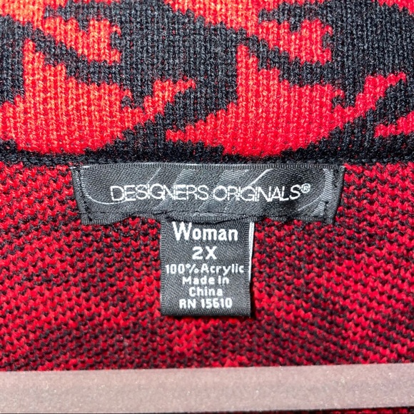 DESIGN ORIGINALS. houndstooth sweater jacket. - Picture 5 of 5